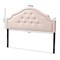 Baxton Studio Cora Light Pink Velvet Upholstered Queen Size Headboard 154-9319 - alternate 6